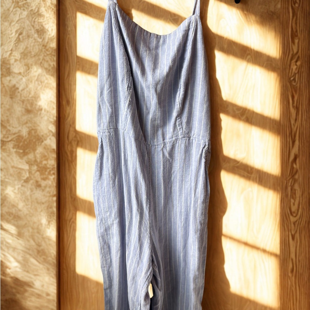 Old Navy Blue Striped Jumpsuit